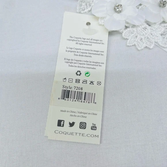 Coquette White Floral garter‎ Belt Style 7208 - Picture 3 of 5